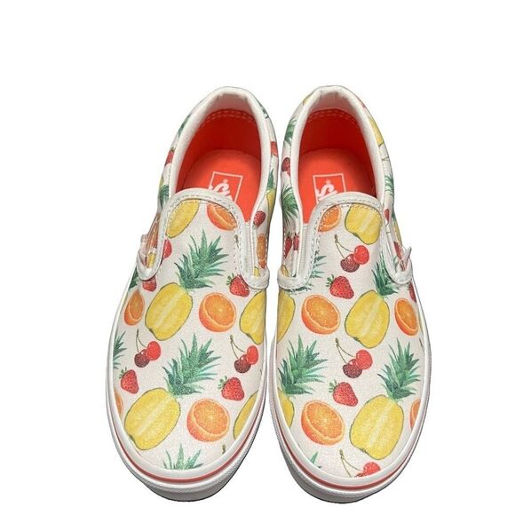 Vans Suede Canvas Fruit Print Sneakers‎ Kids Sz 3 Multicolor Skate Slip On Shoes - Picture 2 of 9